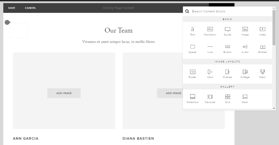 squarespace CMS