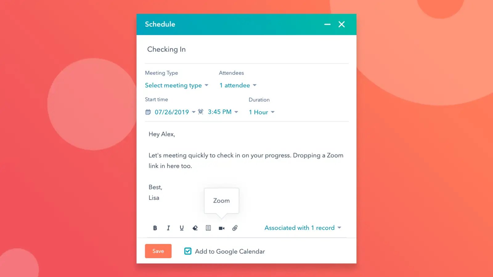 Zoom HubSpot Integration