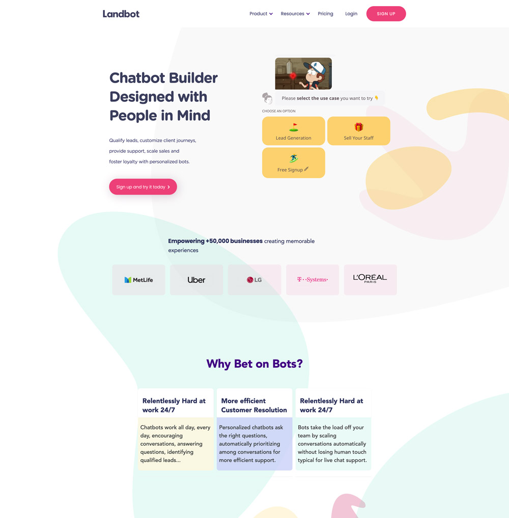 Landbot Landing page