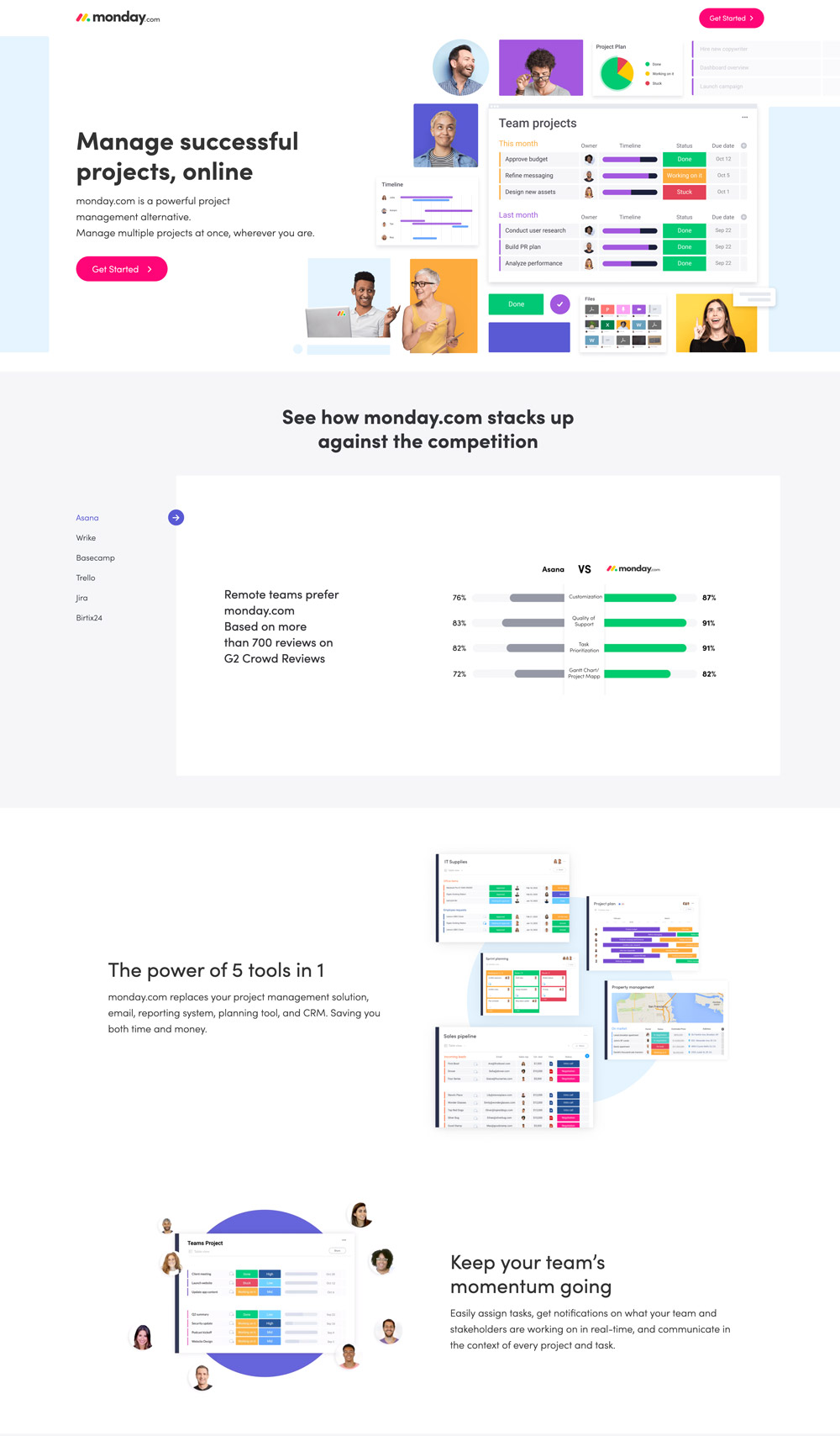Monday Landing page