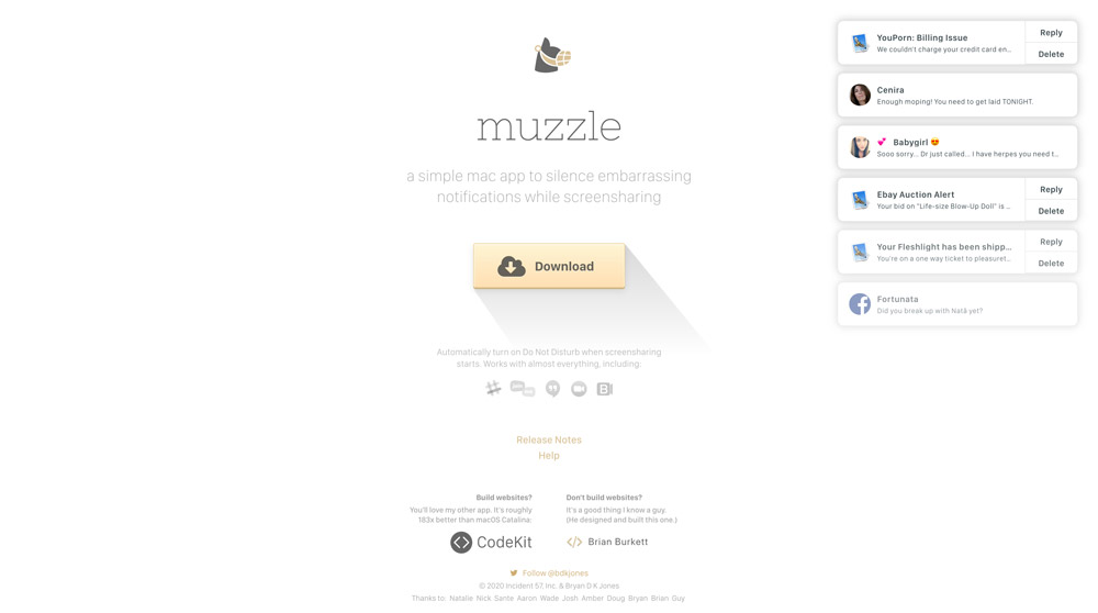 Muzzle Landing page