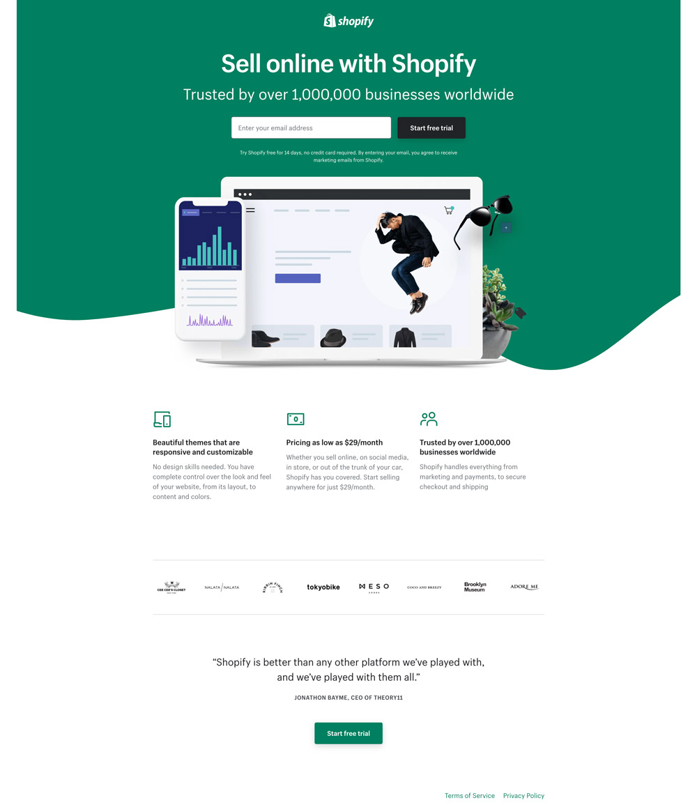 Shopify Landing page