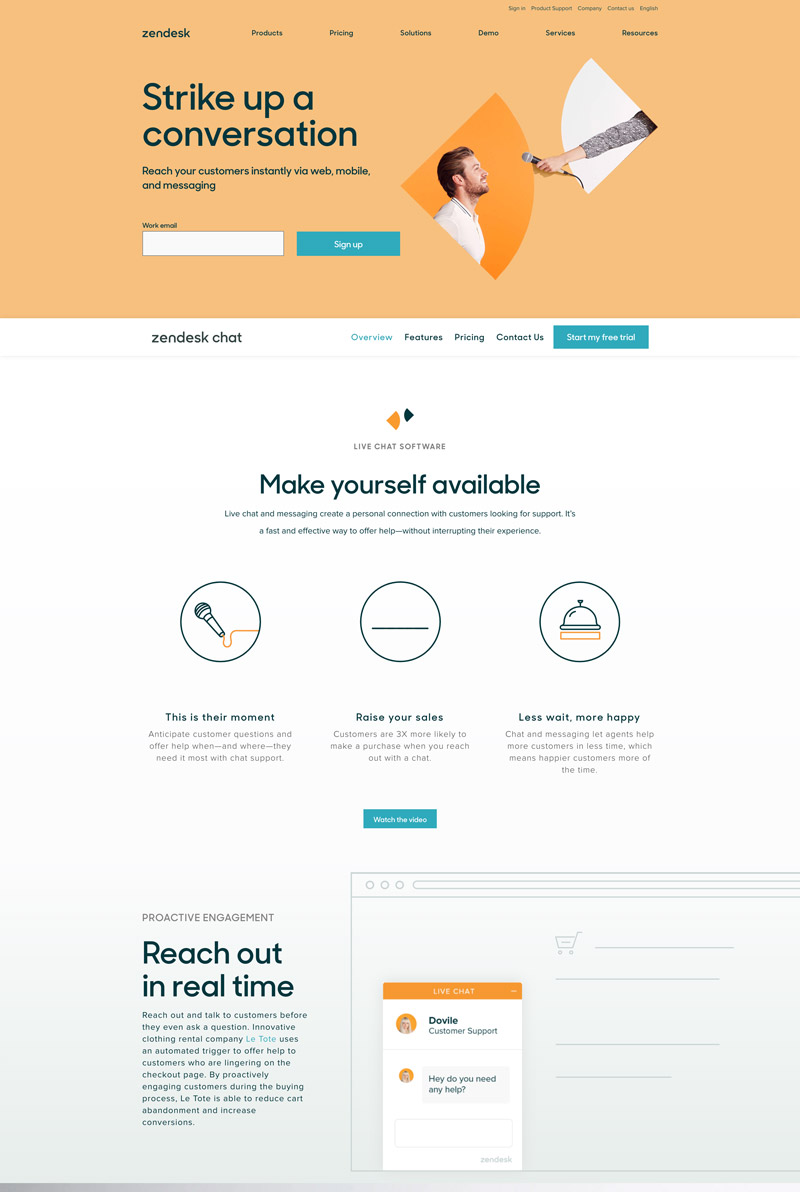 Zendesk Landing Page
