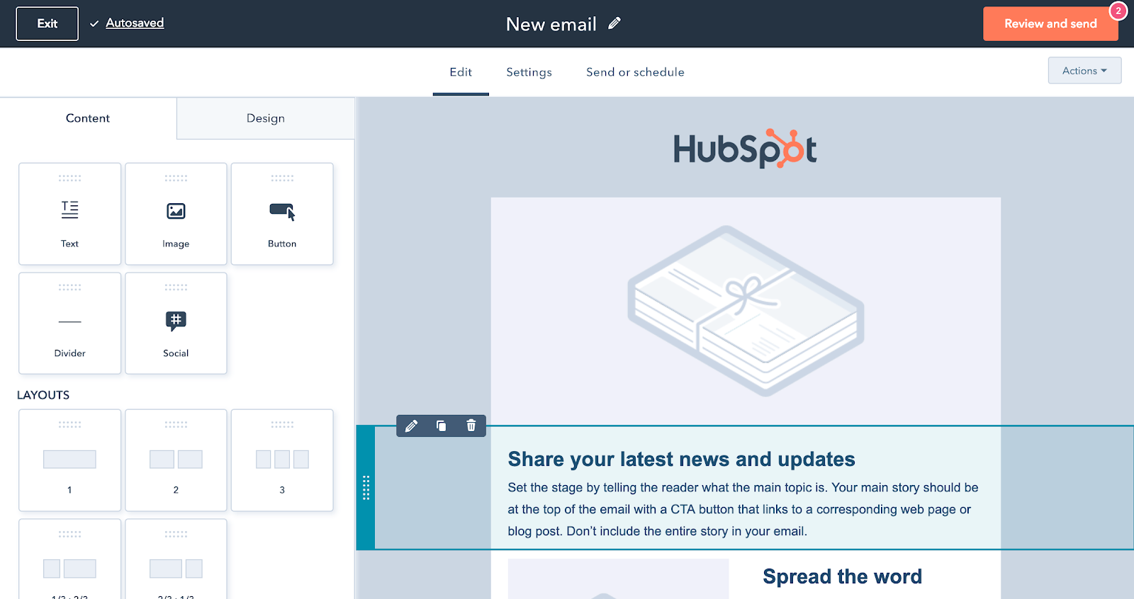 HubSpot email marketing