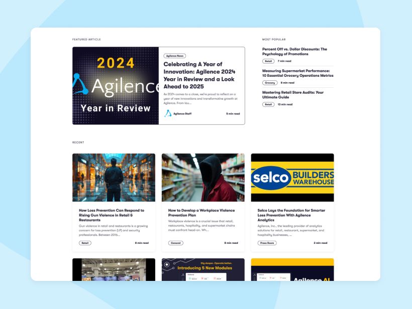 Agilence's Blog Listing Template